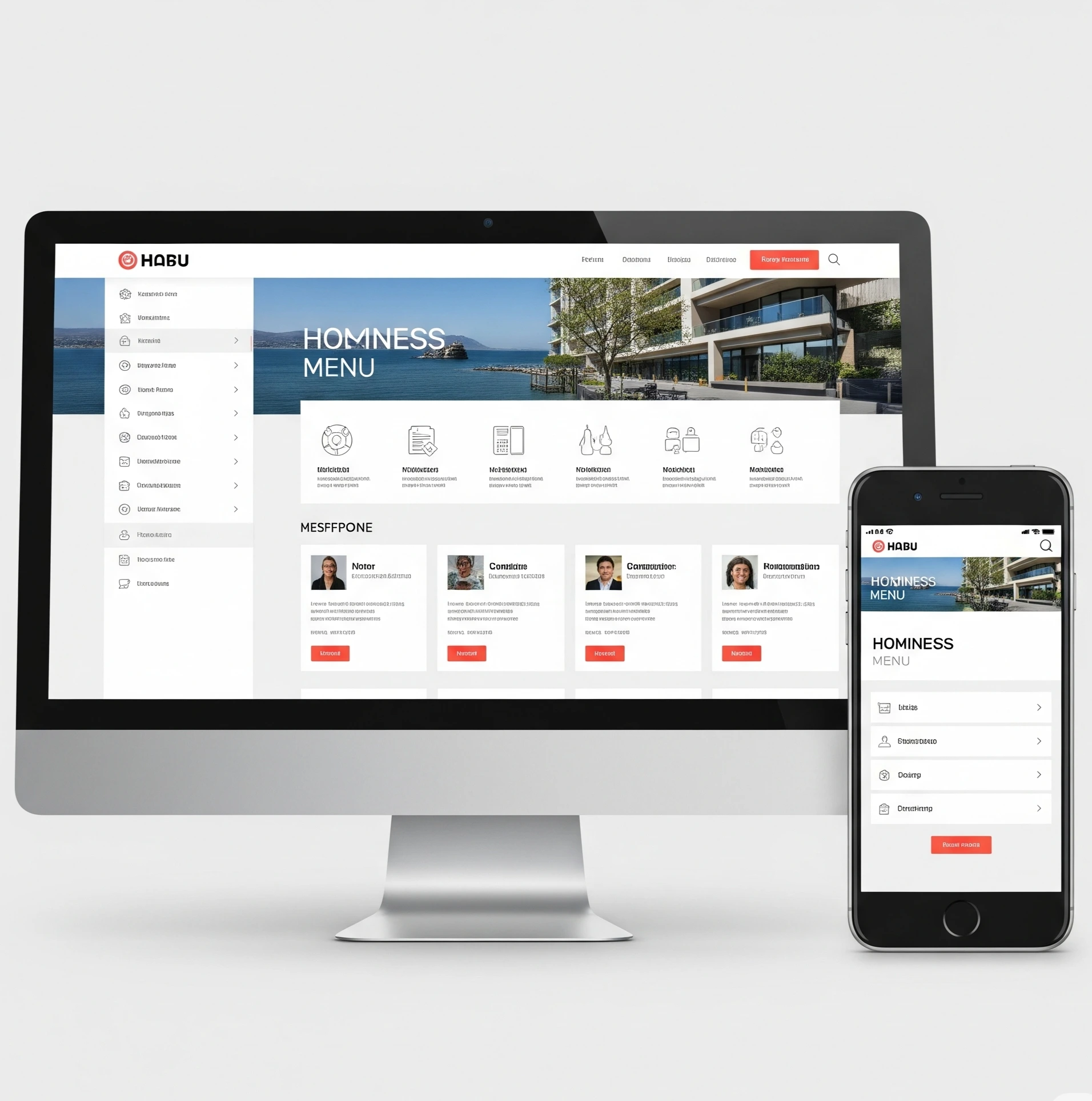 website features responsive menu